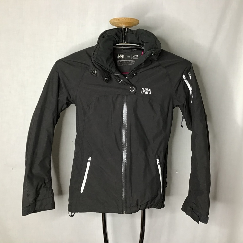 HELLY HANSEN TECH PROTECTION Black Waterproof Hooded Jacket Size S